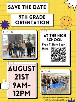 9th grade orientation information flyer